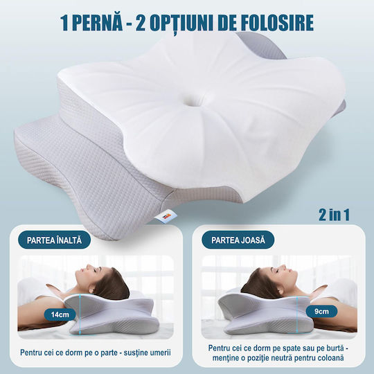 Linomag Pillow with Memory Foam 60x38x9cm in White Colour