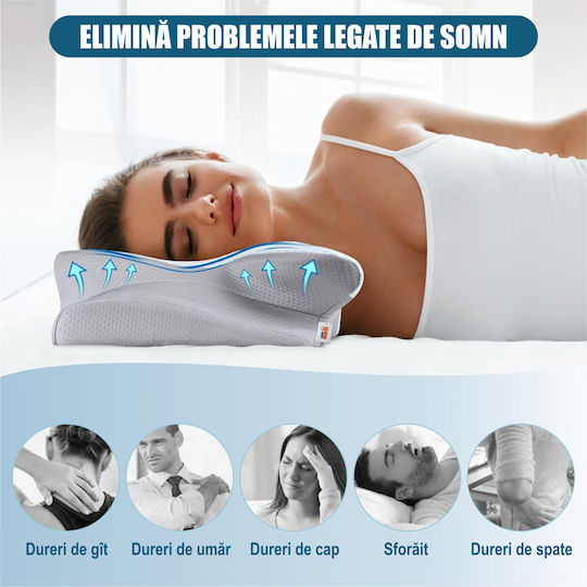 Linomag Pillow with Memory Foam 60x38x9cm in White Colour