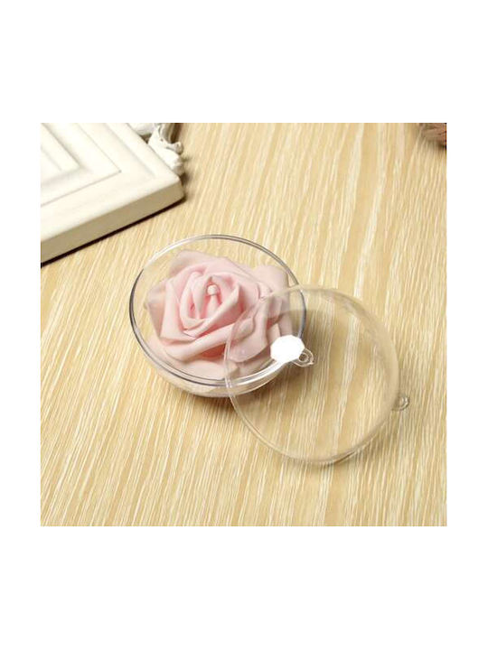Set 5 Customizable Transparent Baubles Plastic 10 Cm Diameter