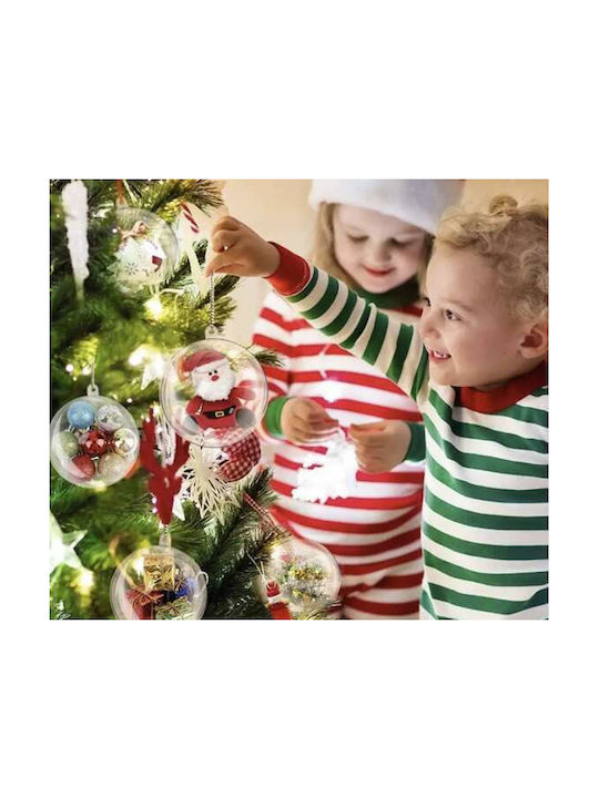 Set 5 Customizable Transparent Baubles Plastic 10 Cm Diameter