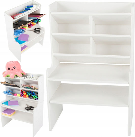 Multifunktionaler Schreibtischorganisator Zola 7 Fächer Kunststoff Gedrückter Schaum 28 X 17 X 42 Cm Weiße