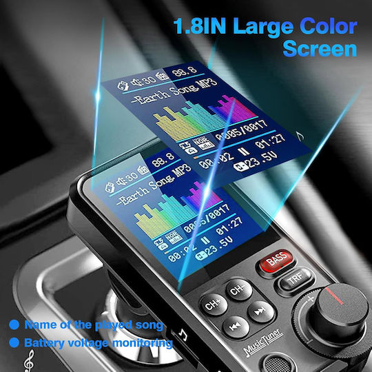 FM Transmitter Car Gizmovine with Bluetooth USB AUX MicroSD