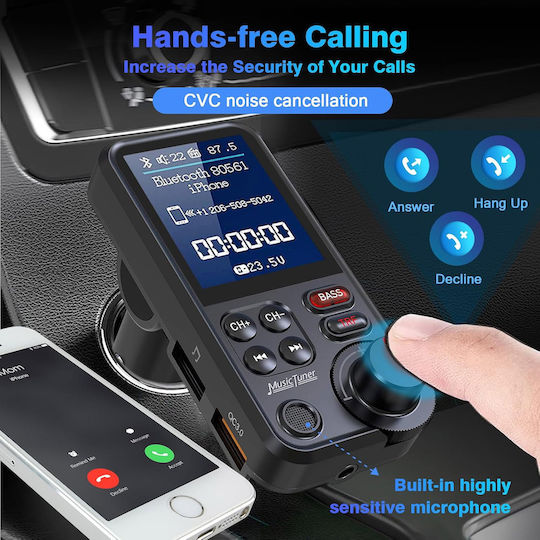 FM Transmitter Car Gizmovine with Bluetooth USB AUX MicroSD
