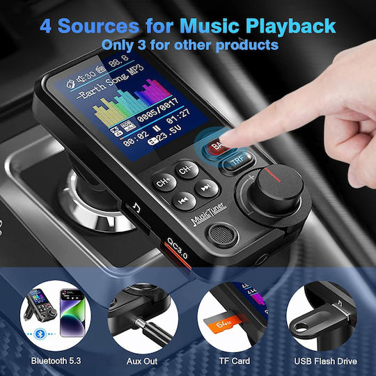 FM Transmitter Car Gizmovine with Bluetooth USB AUX MicroSD