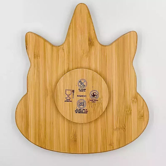 Pandaboo Kids Food Plate Made of Bamboo Yellow