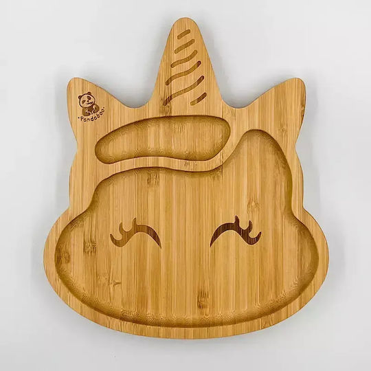 Pandaboo Toddler Food Plate Made of Bamboo Purple