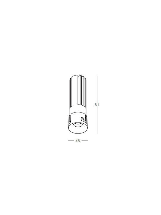 Zambelis Lights Recessed Spot with Built-in LED and Warm White Light Black