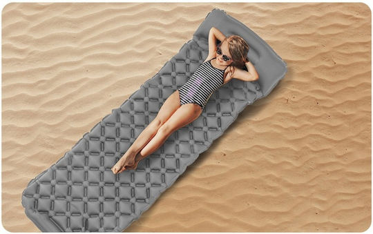 Saltea Gonflabilă de Dormit Single cu Pompă Integrată 190x60x5cm Gri