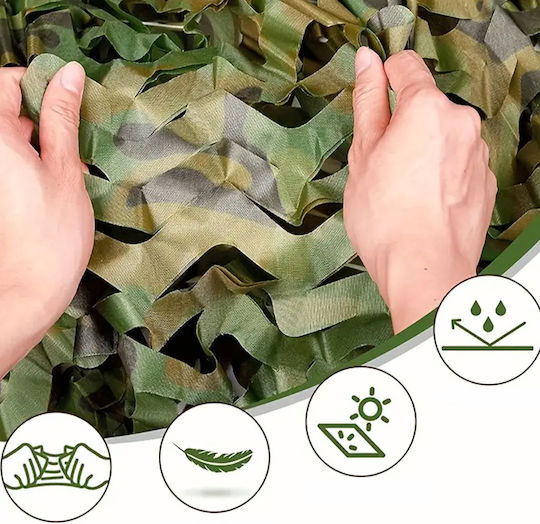Plasă De Camuflaj Zola Oxford Poliester Rezistent La Apă 3 X 6 M Ușor De Instalată Verde