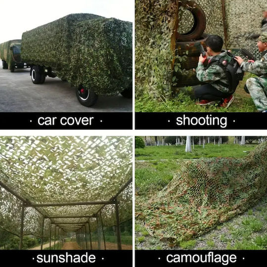Plasă De Camuflaj Zola Oxford Poliester Rezistent La Apă 3 X 6 M Ușor De Instalată Verde