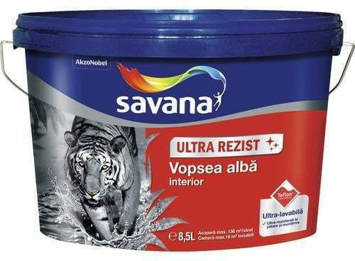 Vopsea Lavabilă Interioară Ultra-rezistentă Alb Super 8.5l Savana Ext10002