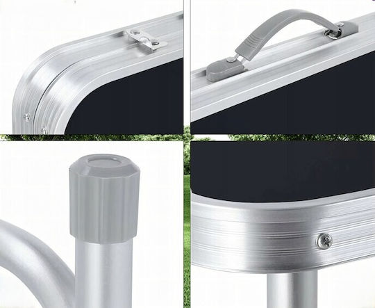 Set Masă Din Aluminiu Pentru Mobilier De Camping Pliabil În Caz În Care 120x60x55cm Negru