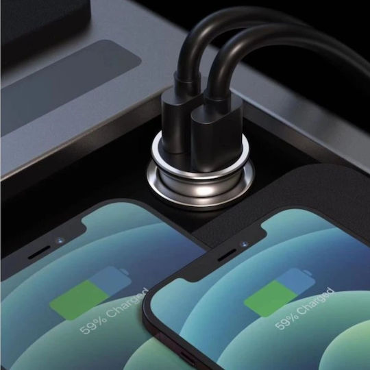 Swissten Încărcător Auto 24W 4.8A cu Porturi: 2xUSB Negru Culoare