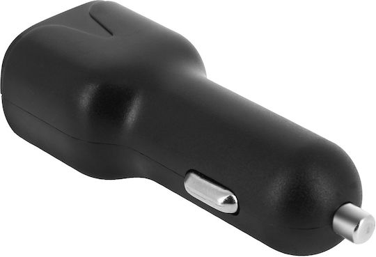 Setty Φορτιστής Αυτοκινήτου 2.4A με Θύρες: 1xUSB 1xType-C Μαύρο Χρώμα