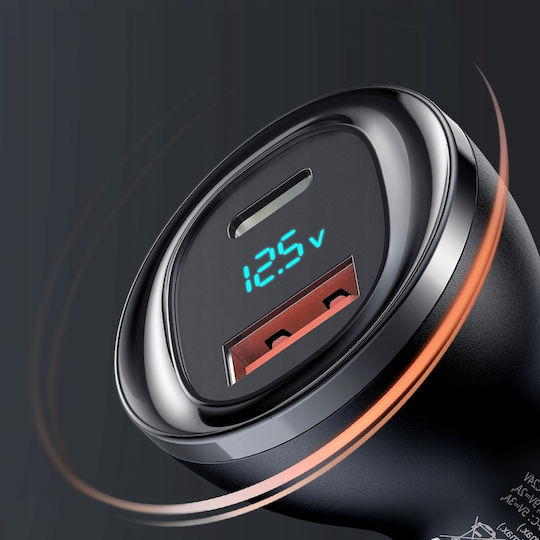 Mcdodo Mcdodo Handy-Autoladegerät 95W 5A mit Anschlüssen: 1xUSB 1xType-C Schwarz Farbe