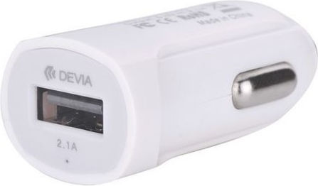 Devia Smart Charger USB Φορτιστής Αυτοκινήτου 2.1A με μία Θύρα: 1xUSB Λευκός