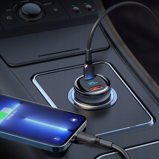Mcdodo Mcdodo Handy-Autoladegerät 95W 5A mit Anschlüssen: 1xUSB 1xType-C Schwarz Farbe