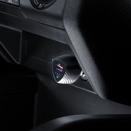 Forcell CC50-1A1C Auto-Ladegerät 18W 5A Schnellladen mit Anschlüssen: 1xUSB 1xType-C Schwarz Farbe