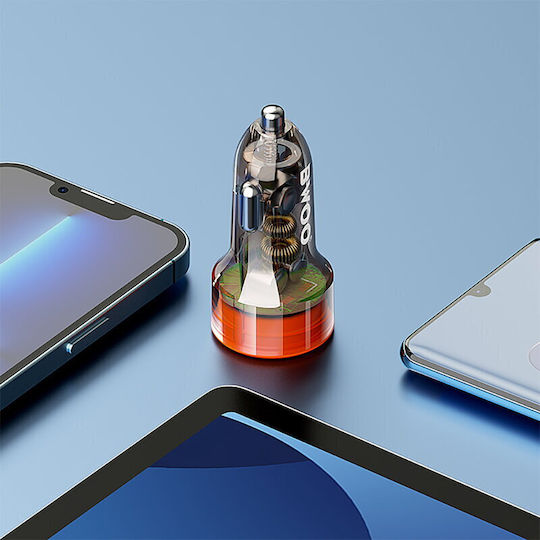 BWOO Φορτιστής Αυτοκινήτου 20W με Θύρες: 1xUSB 1xType-C