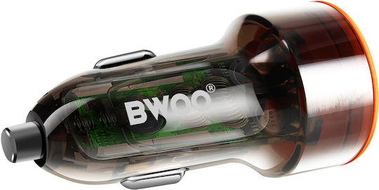 BWOO Φορτιστής Αυτοκινήτου 20W με Θύρες: 1xUSB 1xType-C