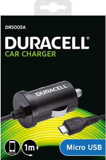 Duracell 1A In-Car Charger Car Charger 1A with Cable Micro-USB Black Color