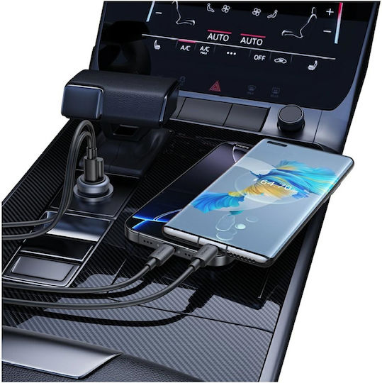 Usams Auto-Ladegerät 30W Schnellladung mit Anschlüssen: 1xUSB 1xType-C