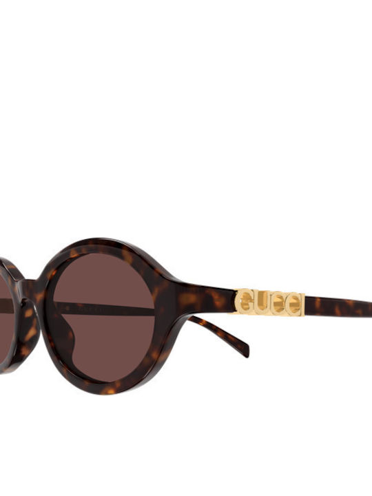Gucci Women’s Sunglasses with Brown Tartaruga Horn-Rimmed Frame and Brown Lens GG2153S 002