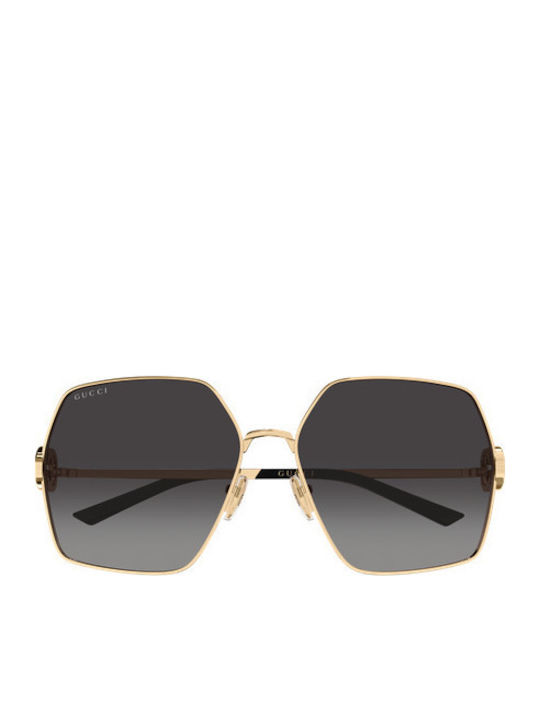 Gucci Woman Sunglasses with Gold Metallic Frame and Grey Lens GG2163S 001