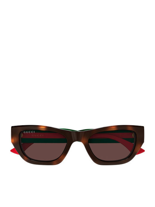 Gucci Women's Sunglasses with Brown Horn-Rimmed Frame and Brown Lens GG2116S 002
