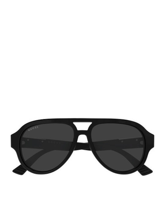 Gucci Men's Sunglasses with Black Horn-Rimmed Frame and Gray Lenses GG2088S 001