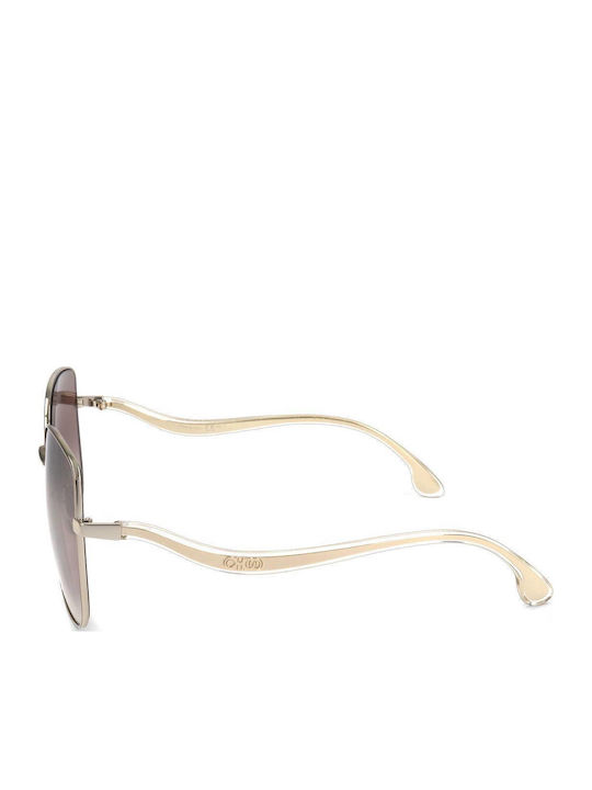 Jimmy Choo Γυναικεία Γυαλιά Ηλίου με Χρυσό Μεταλλικό Σκελετό και Καφέ Ντεγκραντέ Φακό