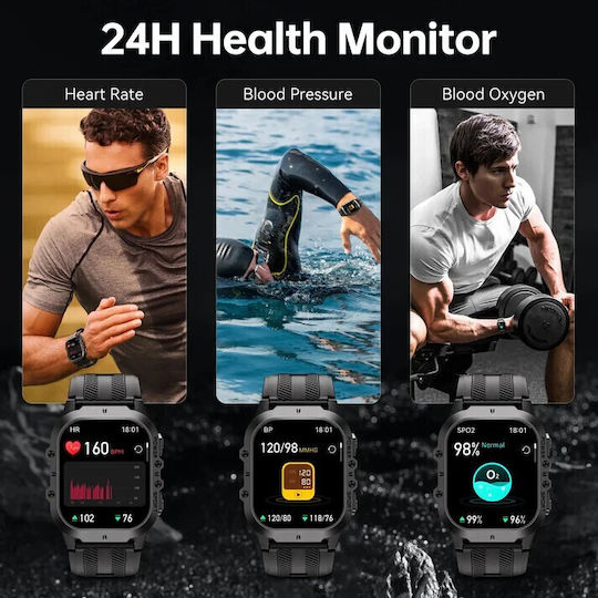 Oukitel V5 Smartwatch with Heart Rate Monitor Black