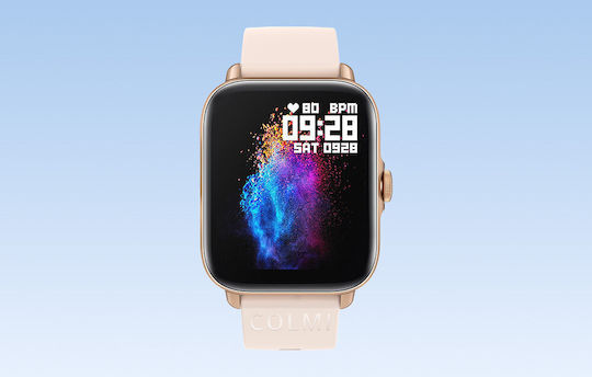 Colmi P28 Plus Aluminium Smartwatch με Παλμογράφο (Χρυσό)