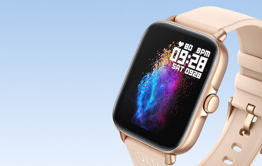 Colmi P28 Plus Aluminium Smartwatch με Παλμογράφο (Χρυσό)