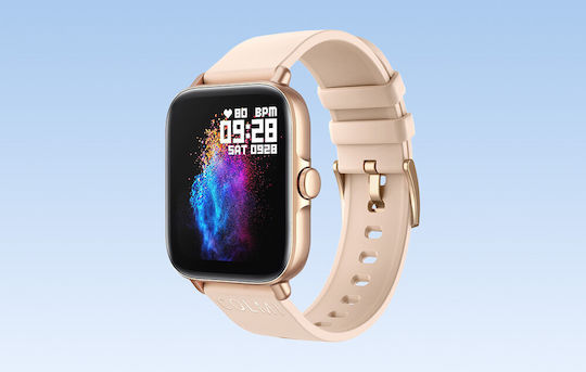 Colmi P28 Plus Aluminium Smartwatch με Παλμογράφο (Χρυσό)