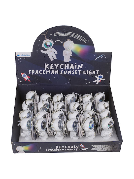 Schlüsselanhänger Astronaut Licht Batterie Weiß Kunststoff Metall