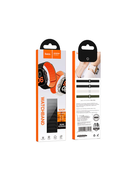 Hoco Wa39 Flex Series 38 40 41 42mm Silikonarmband Apple Watch Series 1 2 3 4 5 6 7 8 9 Se Se2 Schwarzes