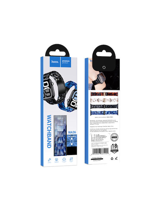 Hoco Wa36 Elegante Serie 44 45 46 49mm Kunststoff Armband Apple Watch Series 1/2/3/4/5/6/7/8/9/se/ultra1/ultra2 Blau