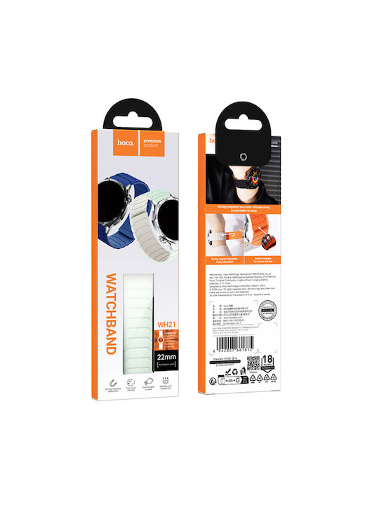Hoco Wh21 Flexibles Silikon Tragbare Bänder Magnetisch Samsung Huawei Xiaomi Vivo Oppo Ca 22mm Universell Helles Lotus Weiß