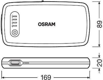 Osram BATTERYstart 200 Portable Car Battery Jump Starter 6000mAh with Power Bank / USB / Φακό 12V