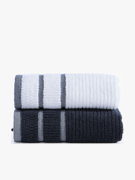 Nef-Nef Homeware Badetuch-Set 2 Stück Stern Weiße Gewicht 600gr/m²