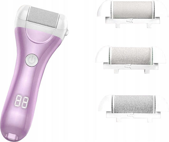 Lima Electrică Pentru Călcâie Picioare Zola Îndepărtează Pielea Excesivă 3 Role Formă Ergonomică 2 Trepte Viteză Cablu Usb 16x6x3,5 Cm Roz