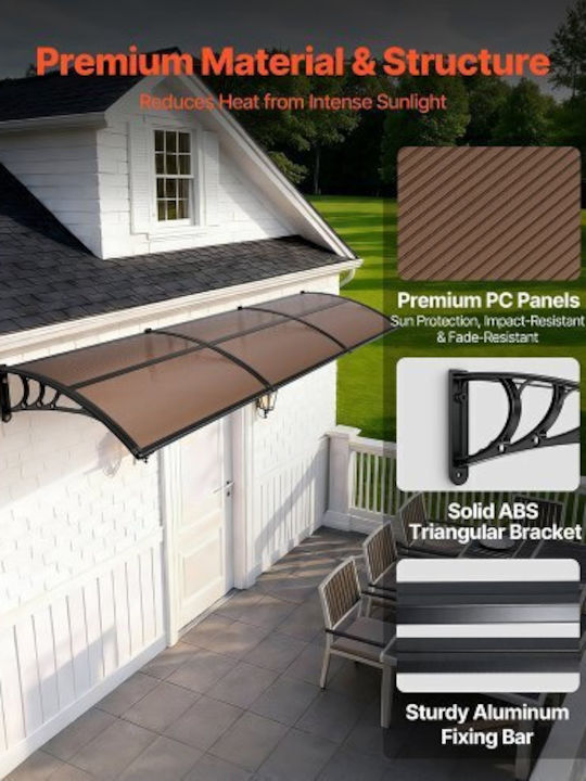 Vevor Polycarbonate Door / Window Canopy Roof P117xW38cm