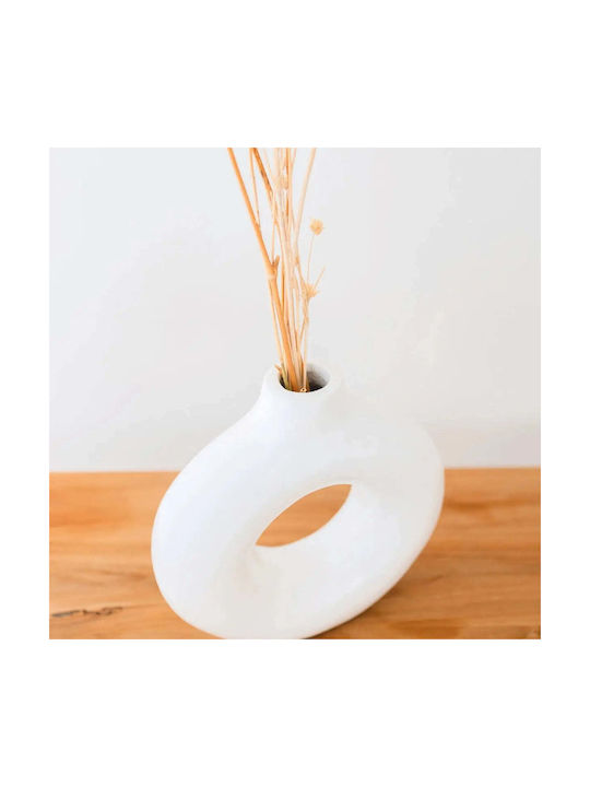 Phos & Gaia Decorative Ceramic Vase Nusa White