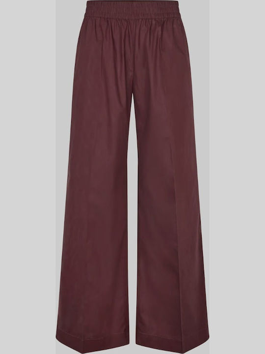 Samsoe Samsoe Women's Cotton Pantaloons with Rubber Band in Loose Fit Red