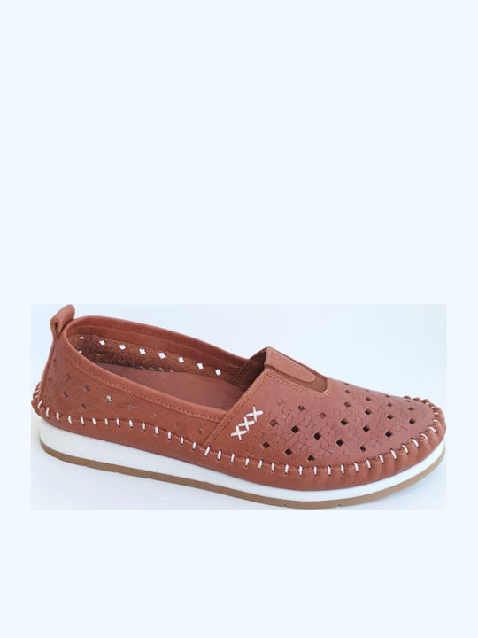 Leder Damen Mokassins in Silber Farbe