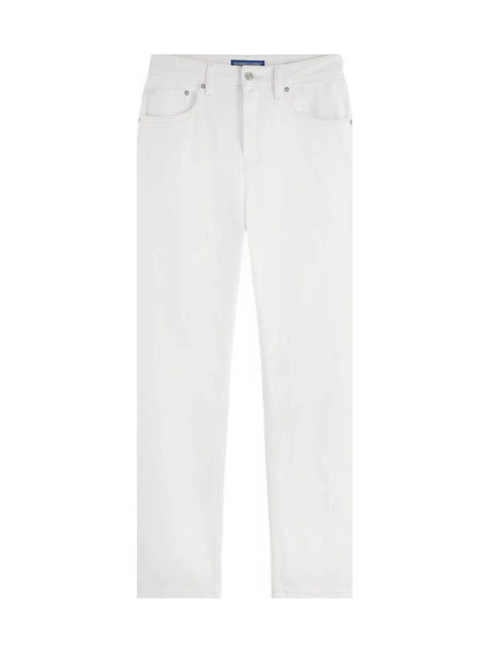 Dean Ανδρικό Παντελόνι Τζιν με Loose Tapered Εφαρμογή Tennis White