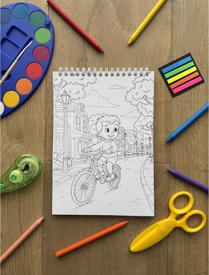 Hello Spring Carte De Colorat Pentru Copii – Animale Plante Insecte Activități De Primăvară 40 Pagini A5 Cu Spiră