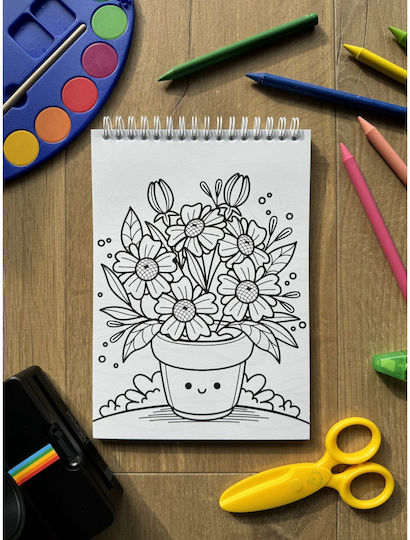 Carte De Colorat Desene Animale De Fermă Pentru Copii 40 Pagini Format A5 Cu Spirală Fermă