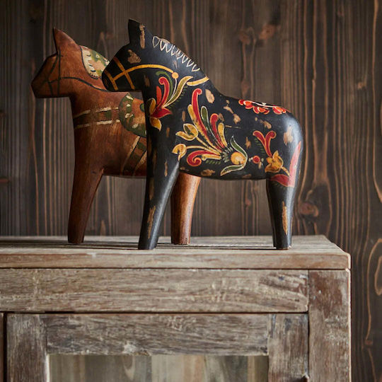 Phos & Gaia Dekorative Pferd aus Holz Fale